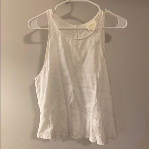 Maeve white linen tank top